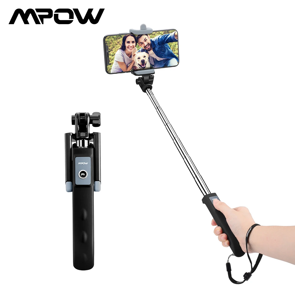 Mpow MBT12 2 в 1 Беспроводная Bluetooth палка для селфи iphone/Android Складная ручная наклейка