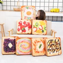 40cm Cat Cushion Cute Simulation Toast Bread Slices Chair Cushions Sandwich Plush Pillow Creative Bread-type Office Home Decor