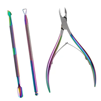 1 Set 3pcs Multi-functional Dead-skin Shear Nippers Cuticle Pusher Cleaner Trimmer Sharp Cuticle Remover Tool Cuticle Nippers St 
1 Set 3pcs Multi-functional Dead-skin Shear Nippers Cuticle Pusher Cleaner Trimmer Sharp Cuticle Remover Tool Cuticle Nippers St