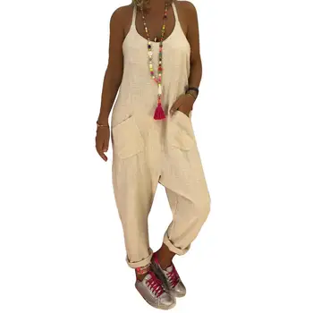 jumpsuit women Sleeveless Dungarees Halter Pockets Loose jumpsuit Baggy Pants Jumpsuit Bib overalls for women женская одежда
jumpsuit women Sleeveless Dungarees Halter Pockets Loose jumpsuit Baggy Pants Jumpsuit Bib overalls for women женская одежда
