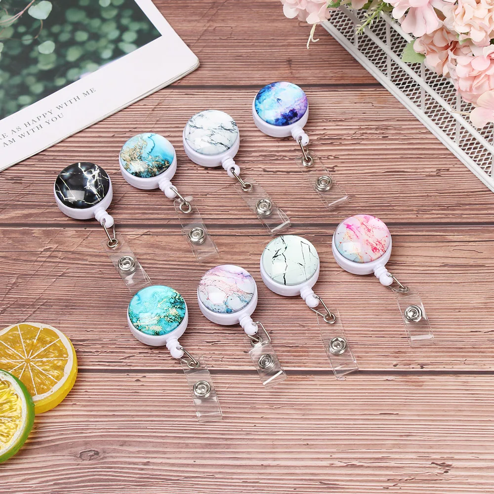 2019 New Design Retractable Nurse Badge Reel Clip Starry Sky Marble Mermaid Scales Pattern IC Identification Card Plate Holder
2019 New Design Retractable Nurse Badge Reel Clip Starry Sky Marble Mermaid Scales Pattern IC Identification Card Plate Holder