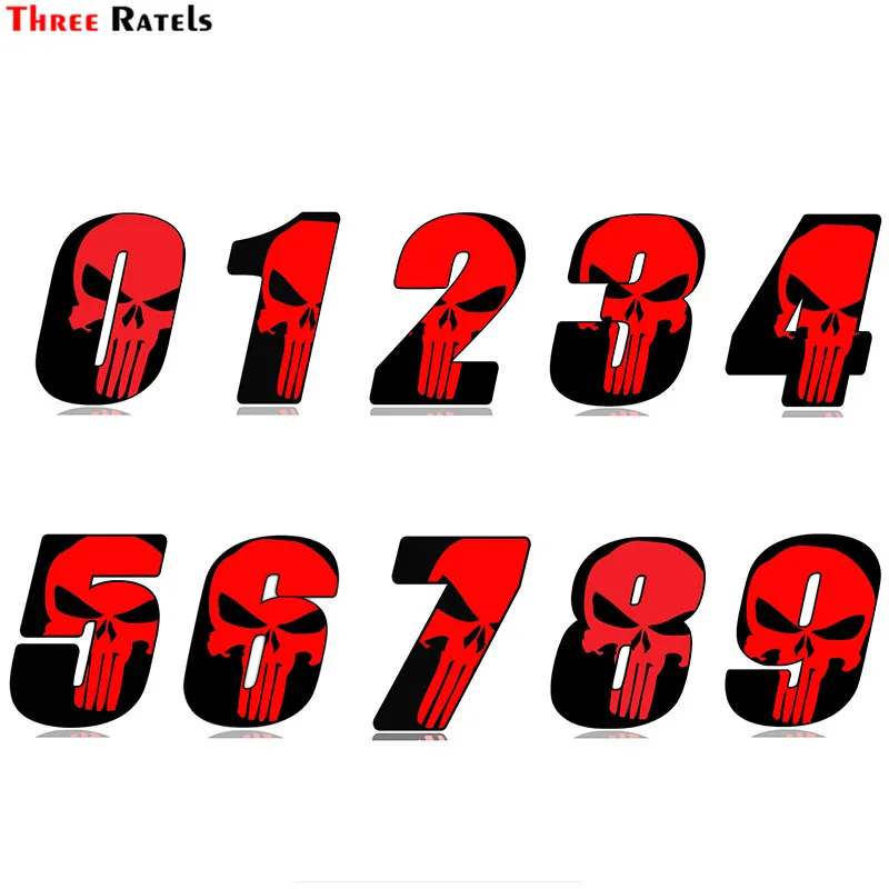 Three ratels FTC-716# Racing Number skull motorcycle car Sticker Decal 
Three ratels FTC-716# Racing Number skull motorcycle car Sticker Decal