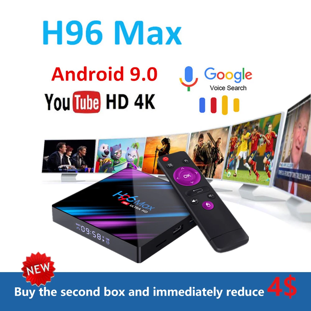 H96 MAX RK3318 Smart TV Box Android 9.0 4 GB RAM dazn 4 K WiFi Media Player Google play usb 3.0 Assistent Youtube 4K top box tv
H96 MAX RK3318 Smart TV Box Android 9.0 4 GB RAM dazn 4 K WiFi Media Player Google play usb 3.0 Assistent Youtube 4K top box tv