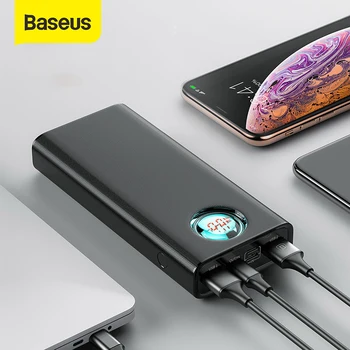 Baseus 20000mAh Power Bank Quick Charge 3.0 External Battery Powerbank 18W QC 3.0 PD Fast Chagring Pportable Charger For Phone
Baseus 20000mAh Power Bank Quick Charge 3.0 External Battery Powerbank 18W QC 3.0 PD Fast Chagring Pportable Charger For Phone