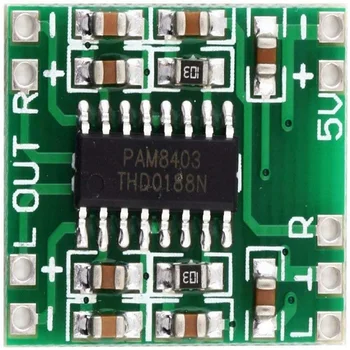 Cuburtas PAM8403 Super mini digital amplifier board 2 * 3W Class D digital amplifier board efficient 2.5 to 5V USB power supply
Cuburtas PAM8403 Super mini digital amplifier board 2 * 3W Class D digital amplifier board efficient 2.5 to 5V USB power supply