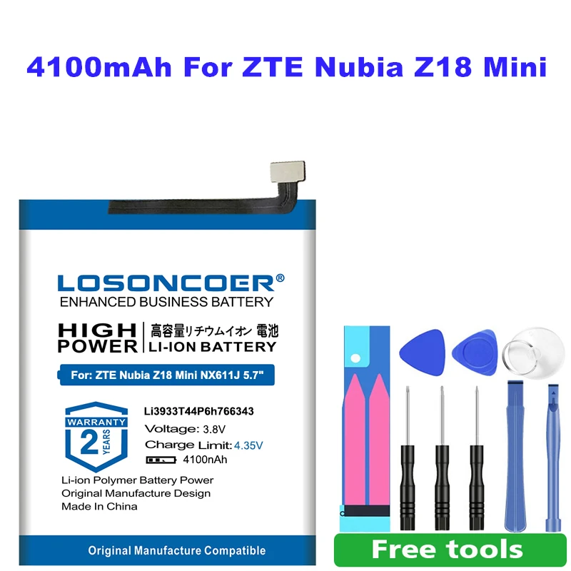 LOSONCOER 4100mAh Li3933t44p6h766343 Battery for ZTE Nubia Z18 Mini NX611J 5.7" Mobile Phone Batteries
LOSONCOER 4100mAh Li3933t44p6h766343 Battery for ZTE Nubia Z18 Mini NX611J 5.7" Mobile Phone Batteries