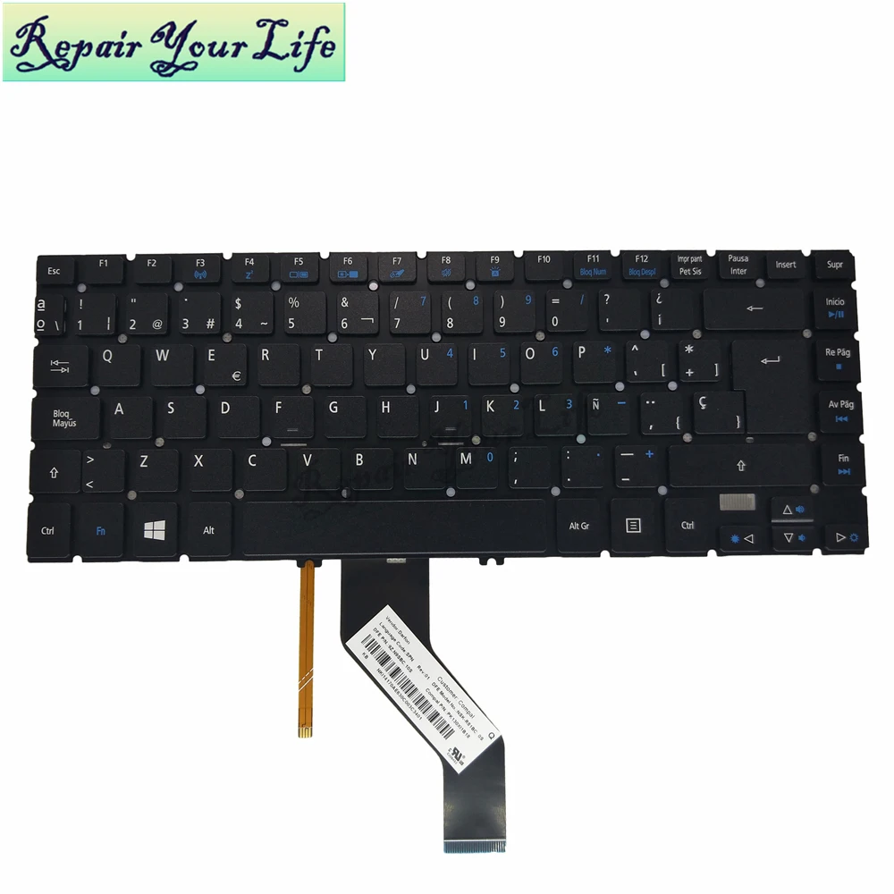 keyboard for Acer V5 473 V5-473G PG V5-472 V5-452G V5-452PG SP Spanish LA 9Z.N9SBC.10S NSK-R81BC black without frame backlit
keyboard for Acer V5 473 V5-473G PG V5-472 V5-452G V5-452PG SP Spanish LA 9Z.N9SBC.10S NSK-R81BC black without frame backlit