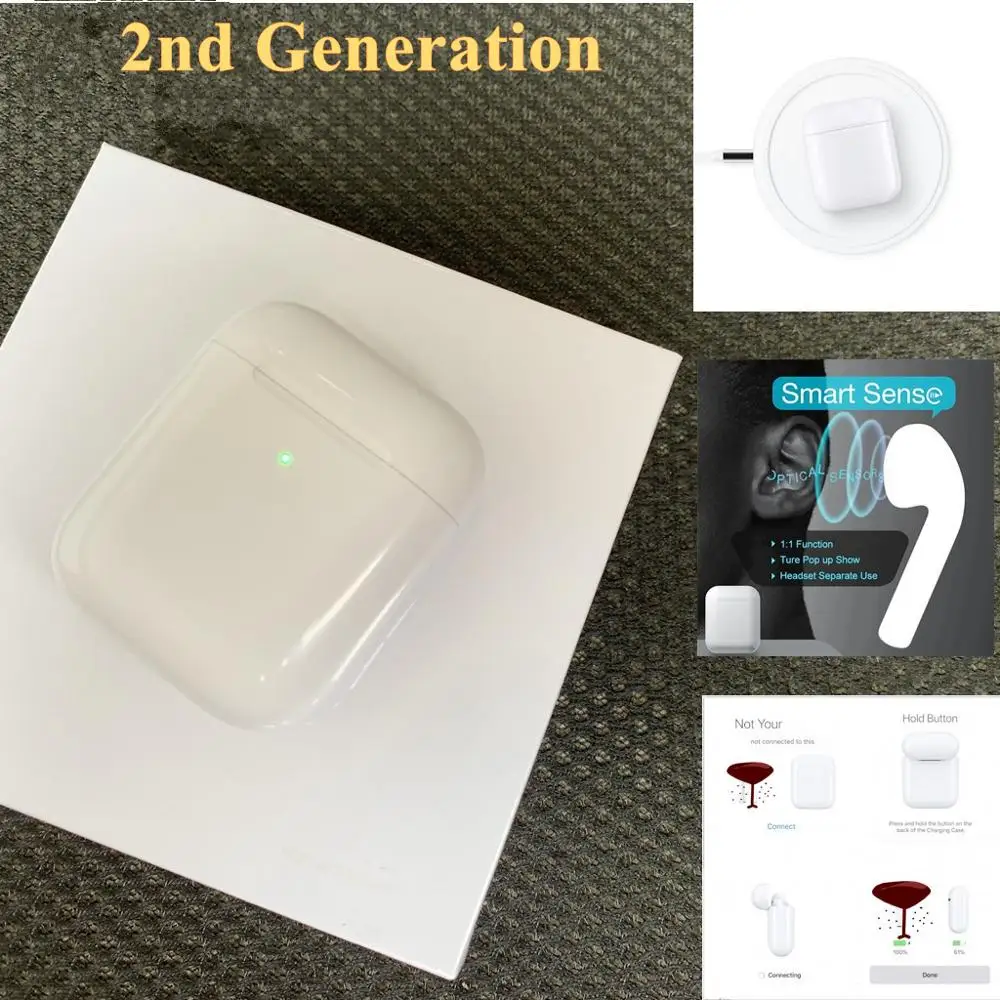 100pc/TWS Air 2nd Geneartion H1 Chip Bluetooth Wireless Earphone Wireless charging case+Smart sensor+Real Battery+Pop up Earbuds
100pc/TWS Air 2nd Geneartion H1 Chip Bluetooth Wireless Earphone Wireless charging case+Smart sensor+Real Battery+Pop up Earbuds