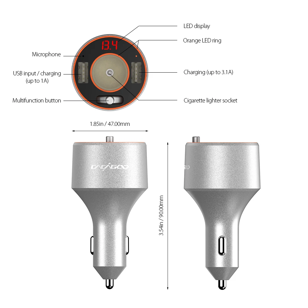 CACAGOO Wireless 4.2 FM Transmitter Stereo Hands-Free Car Kit Flash Drive MP3 Music Player 80W Dual USB Car Charger
CACAGOO Wireless 4.2 FM Transmitter Stereo Hands-Free Car Kit Flash Drive MP3 Music Player 80W Dual USB Car Charger