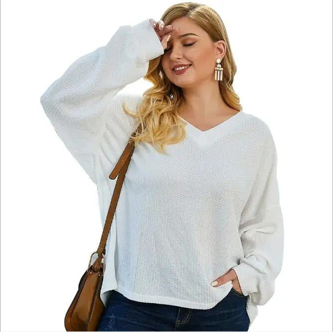 Spring V-Neck Long Sleeve T Shirt Femme Loose Autumn Patchwork Plus Size 3XL 4XL Tops Casual Knitted Tees Women CL239
Spring V-Neck Long Sleeve T Shirt Femme Loose Autumn Patchwork Plus Size 3XL 4XL Tops Casual Knitted Tees Women CL239