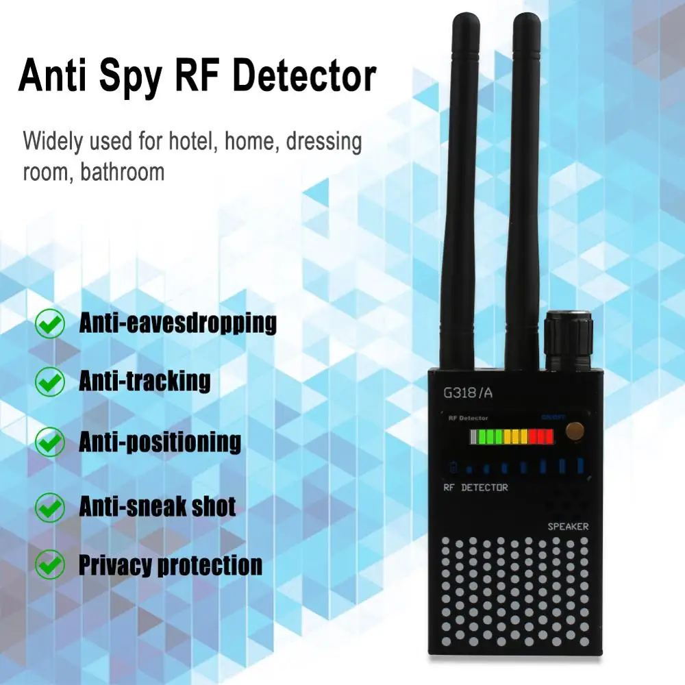Black Multi-function GPS Detector GSM Audio Bug Finder RF-Tracker RF Detector Anti-eavesdropping Anti-Spy
Black Multi-function GPS Detector GSM Audio Bug Finder RF-Tracker RF Detector Anti-eavesdropping Anti-Spy