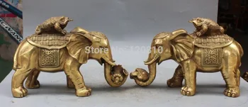 12"Chinese Bronze Wealth Gold Cicada Baicai Lucky Elephant Heffalump Statue Pair
12"Chinese Bronze Wealth Gold Cicada Baicai Lucky Elephant Heffalump Statue Pair