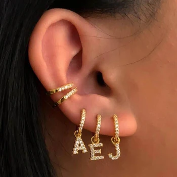 1 piece Gold cz 2 color clear cz 26 Initial charm circle dangle drop earring AAA CZ name letter Alphabet earringS
1 piece Gold cz 2 color clear cz 26 Initial charm circle dangle drop earring AAA CZ name letter Alphabet earringS