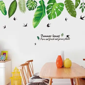 Home Tropical Jungle Green Leaves Wall Sticker Decoration for Living Room Restaurant Study
Home Tropical Jungle Green Leaves Wall Sticker Decoration for Living Room Restaurant Study