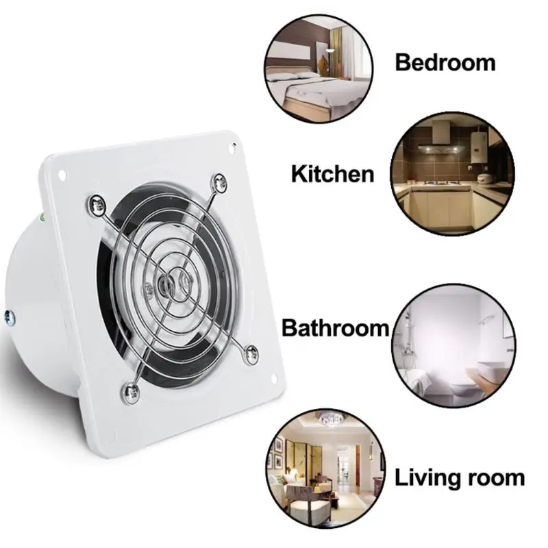 Restaurante almac/én Ventilador Extractor de bajo Ruido para el hogar GOTOTOP Ventilador de Escape de 4 Pulgadas y 25 W montado en la Pared Cocina ba/ño Garaje