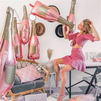 50pcs pink Champagne Bottle Wine Mylar Balloon new year Party Decoration Valentine's Day Bridal Shower Wedding Bachelorette Deco
50pcs pink Champagne Bottle Wine Mylar Balloon new year Party Decoration Valentine's Day Bridal Shower Wedding Bachelorette Deco