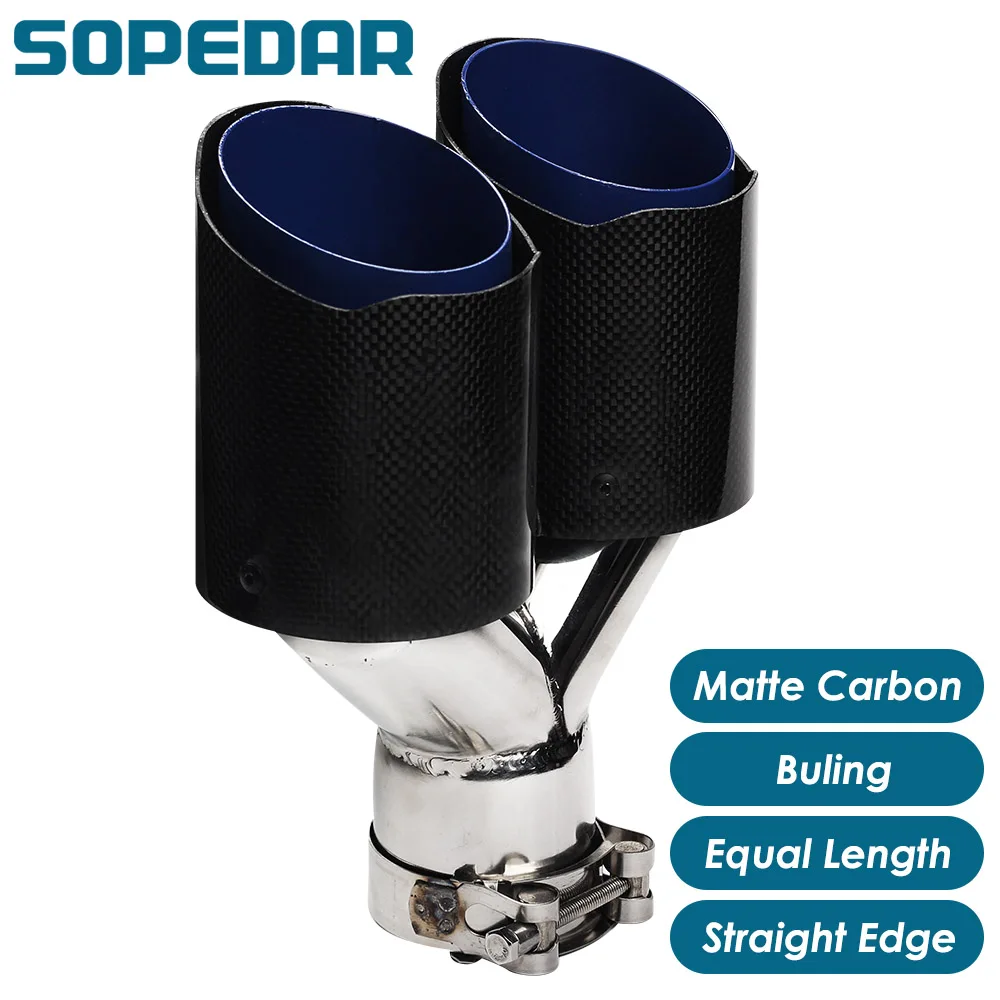 SOPEDAR Car Dual Equal Tips For Akrapovic Tail Pipe Straight Edge Matte Bluing Y Model For Akrapovic AP25KR
SOPEDAR Car Dual Equal Tips For Akrapovic Tail Pipe Straight Edge Matte Bluing Y Model For Akrapovic AP25KR