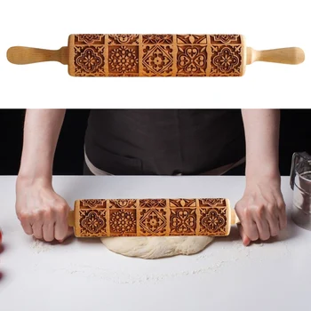 Embossing Rolling Pin Wood Fondant Cake Dough Vintage Pattern Engraved Roller for Household Kitchen Convenient Part
Embossing Rolling Pin Wood Fondant Cake Dough Vintage Pattern Engraved Roller for Household Kitchen Convenient Part