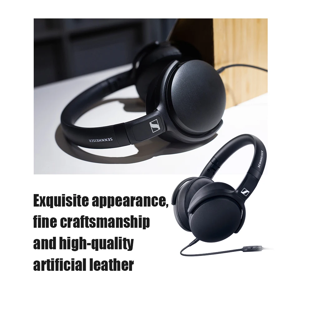 Sennheiser HD 400S Around-Ear Headphones Noise Isolation Earphone Stereo Music Foldable Sport Headset Deep Bass for Mobile Phone