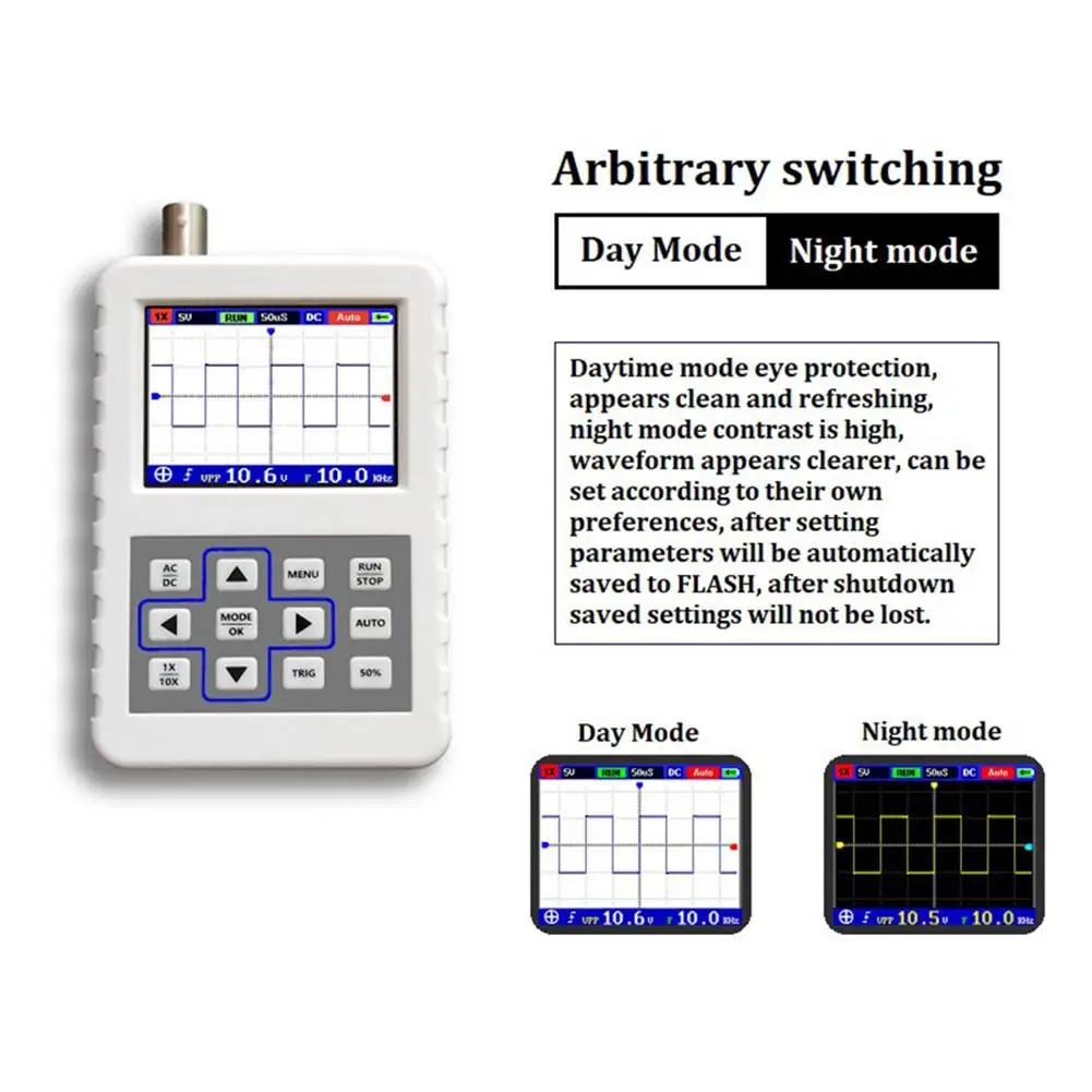 2031H Handheld Small Portable Digital Oscilloscope 30M Bandwidth 200MS/s FNIRSI-2031H 30MHz
2031H Handheld Small Portable Digital Oscilloscope 30M Bandwidth 200MS/s FNIRSI-2031H 30MHz