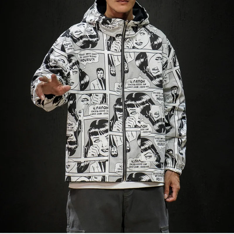 Reversible Garment Printing Patchwork Hooded Pockets Top Fashion Windbreaker Zipper Men Fashion Loose Soft Jacket Oversize M-5XL
Reversible Garment Printing Patchwork Hooded Pockets Top Fashion Windbreaker Zipper Men Fashion Loose Soft Jacket Oversize M-5XL