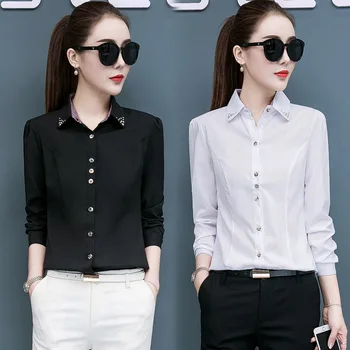 Fashion Women Shirt Female Blouse Tops Long Sleeve Casual Turn-down Collar OL Style Women Slim Blouses Clothing New Arrival Top 
Fashion Women Shirt Female Blouse Tops Long Sleeve Casual Turn-down Collar OL Style Women Slim Blouses Clothing New Arrival Top