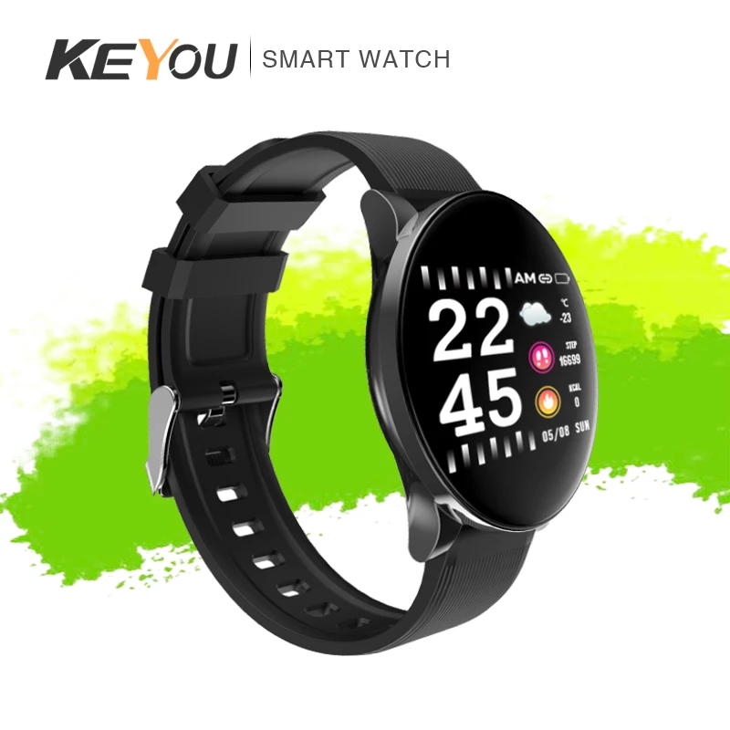 KEYOU-W8 smart watch, round waterproof watch with heart rate and calories displayed, support link Android and IOS push message
KEYOU-W8 smart watch, round waterproof watch with heart rate and calories displayed, support link Android and IOS push message