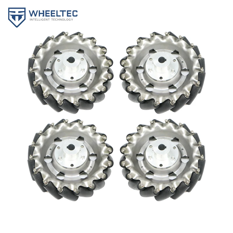 

[New] A set of 4 152mm mecanum wheels, stainless steel wheels