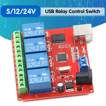 5V 12V 24V 4 Channel USB Relay Control Switch Programmable Computer Control For Smart Home PC Intelligent Controller
5V 12V 24V 4 Channel USB Relay Control Switch Programmable Computer Control For Smart Home PC Intelligent Controller