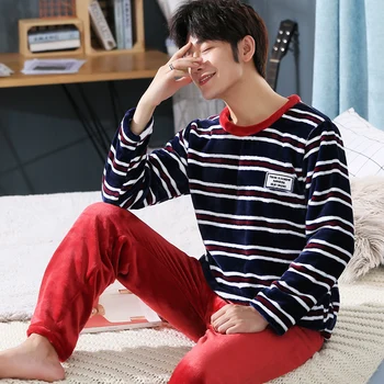Plus Size Thick Warm Flannel Pajamas Sets Men 2020 Winter Long Sleeve Coral Velvet Pyjama Casual Striped Homewear Lounge Clothes
Plus Size Thick Warm Flannel Pajamas Sets Men 2020 Winter Long Sleeve Coral Velvet Pyjama Casual Striped Homewear Lounge Clothes