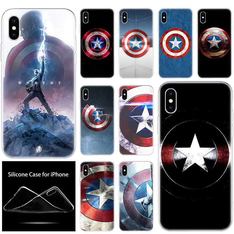 luxury Soft Silicone Phone Case Captain America Shield for Apple iPhone 11 Pro XS Max X XR 6 6S 7 8 Plus 5 5S SE Fashion Cover
luxury Soft Silicone Phone Case Captain America Shield for Apple iPhone 11 Pro XS Max X XR 6 6S 7 8 Plus 5 5S SE Fashion Cover