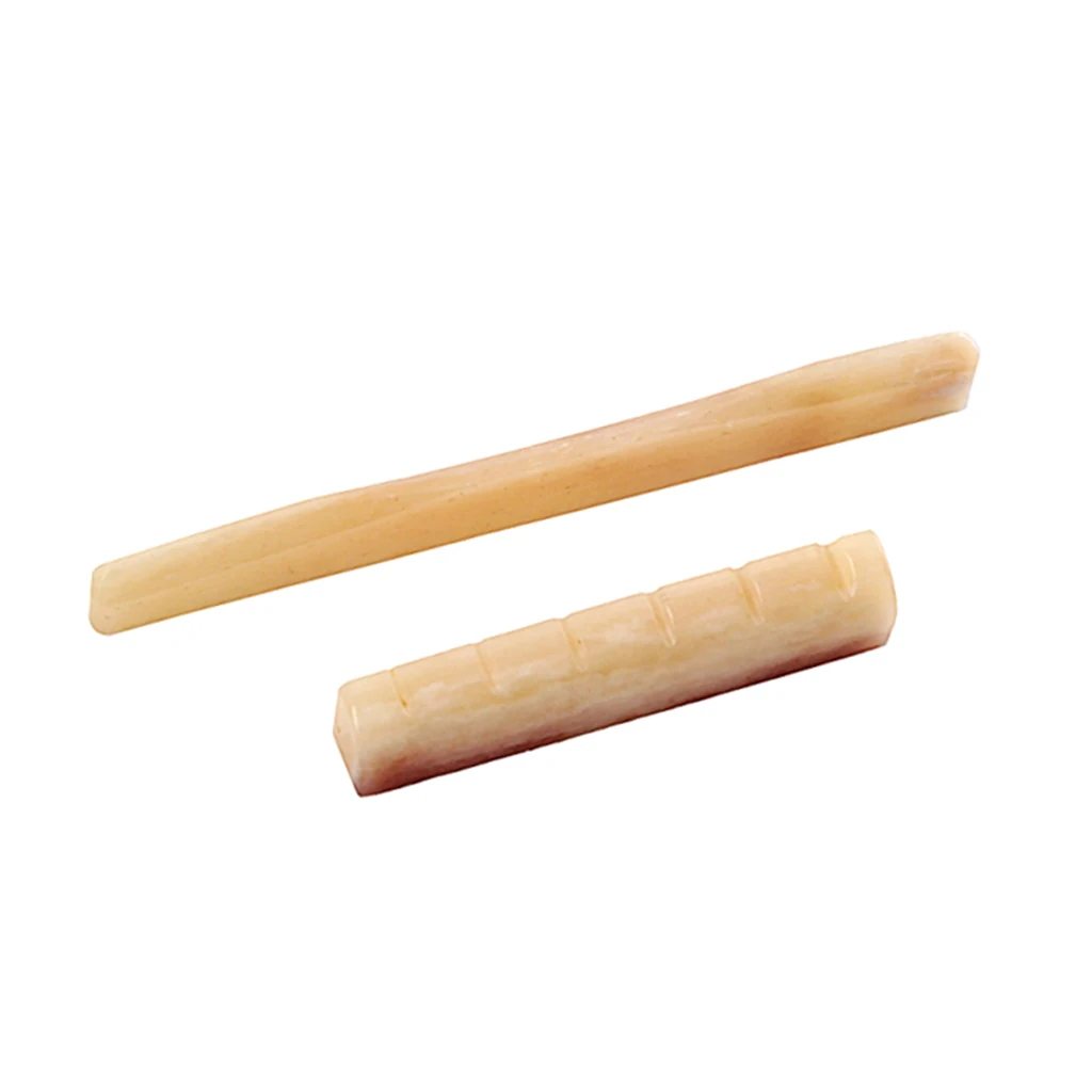 Guitar Buffalo Bone Bridge Saddle Nut, Saddle And Groin Pad For 6 String Acoustic Guitar Parts, Beige Guitar Buffalo Bone Bridge Saddle Nut, Saddle And Groin Pad For 6 String Acoustic Guitar Parts, Beige
