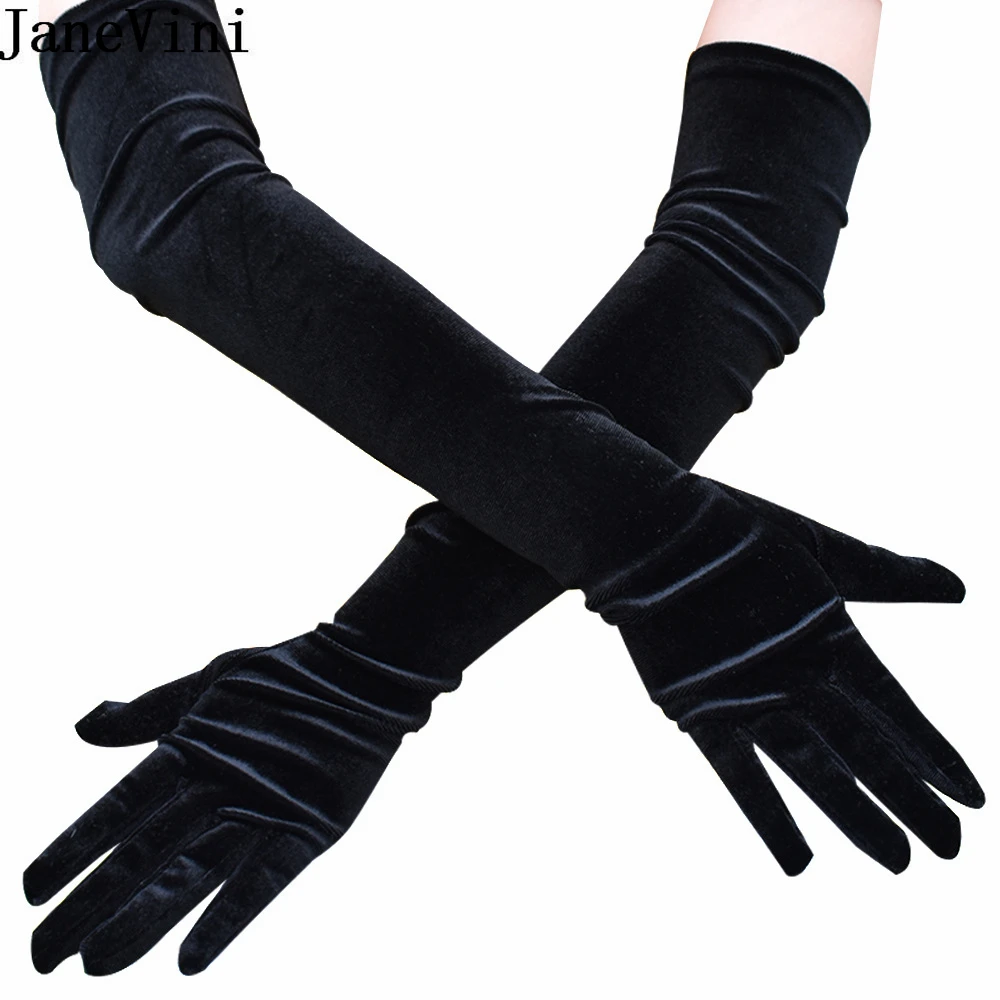 JaneVini 53cm Vintage Black Long Bridal Party Gloves for Wedding Prom Velvet Opera Length Women Gloves Wedding Accessories 2021
JaneVini 53cm Vintage Black Long Bridal Party Gloves for Wedding Prom Velvet Opera Length Women Gloves Wedding Accessories 2021