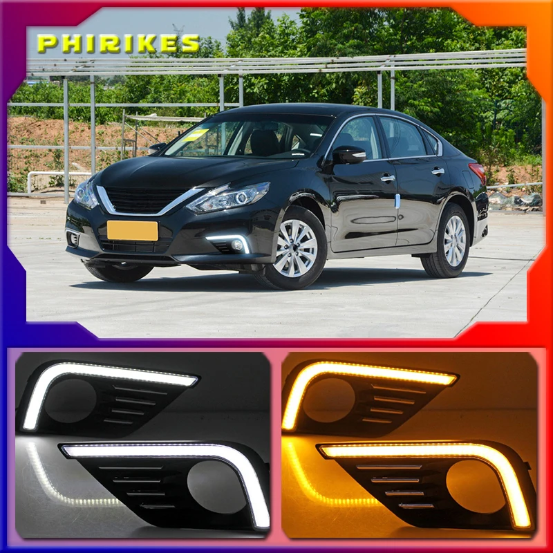 LED DRL For Nissan Teana Altima 2017 2018 Daytime Running Lights Fog Lamp Cover with Yellow Turn Signal Functions
LED DRL For Nissan Teana Altima 2017 2018 Daytime Running Lights Fog Lamp Cover with Yellow Turn Signal Functions