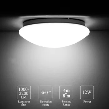 LED Ceiling Light with Motion Sensor Round Bottom Sensor Wall Lamps for Bedroom Stair Hallways Sensor Lights Bulb 12W 220V
LED Ceiling Light with Motion Sensor Round Bottom Sensor Wall Lamps for Bedroom Stair Hallways Sensor Lights Bulb 12W 220V