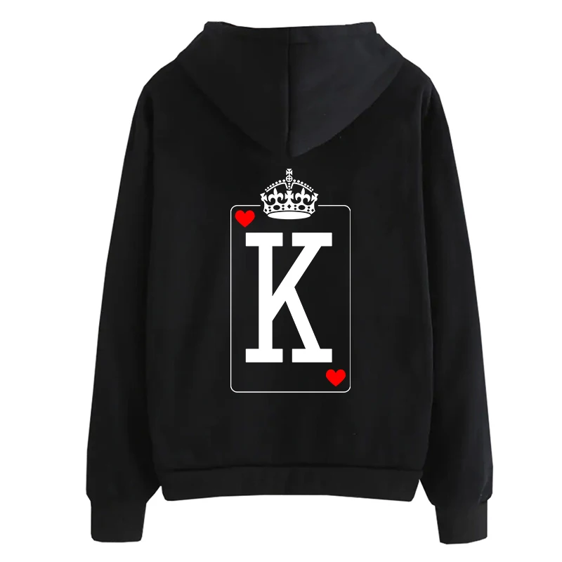 Women Full Sleeve QUEEN Poker Couple Hoodies