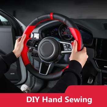 Genuine Leather Car Steering Wheel Cover DIY Hand Sewing Protection Styling Cover for Porsche Cayenne Macan Panamera 718 911
Genuine Leather Car Steering Wheel Cover DIY Hand Sewing Protection Styling Cover for Porsche Cayenne Macan Panamera 718 911