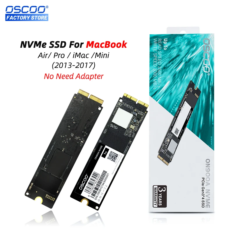 Твердотельный накопитель OSCOO 512 ГБ m.2 NVMe SSD для MacBook Air A1369 A1465 A1466 256 диск Mac Pro Retina A1398