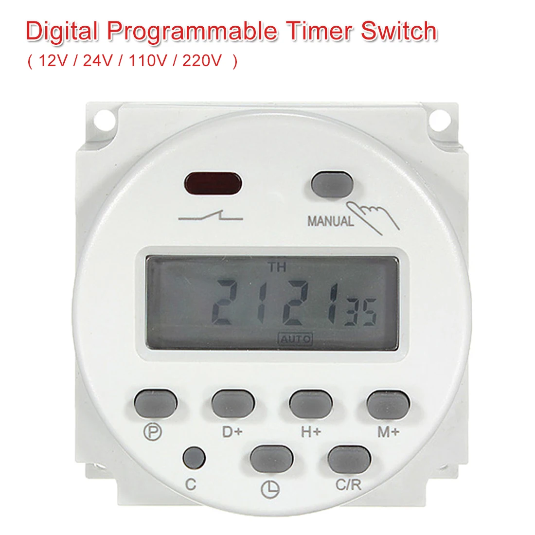 LCD Power Digital 12V/ 24V/ 110V/ 220V AC/DC 7 Days Programmable Timer Time Switch 1Min to 168H Built-in Rechargeable Battery 
LCD Power Digital 12V/ 24V/ 110V/ 220V AC/DC 7 Days Programmable Timer Time Switch 1Min to 168H Built-in Rechargeable Battery