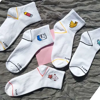 Fashion Women Cartoon Socks Spring Autumn Cute Banana Rocket Dinosaur Short Tube Socks Girls Happy Funny Cotton Socks
Fashion Women Cartoon Socks Spring Autumn Cute Banana Rocket Dinosaur Short Tube Socks Girls Happy Funny Cotton Socks