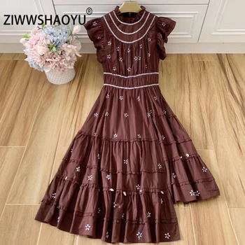 ZIWWSHAOYU Female Fashion Summer 100%Cotton Asymmetrical Dress Women's Flare Sleeve Beading Casual Red Party Midi Dresses
ZIWWSHAOYU Female Fashion Summer 100%Cotton Asymmetrical Dress Women's Flare Sleeve Beading Casual Red Party Midi Dresses