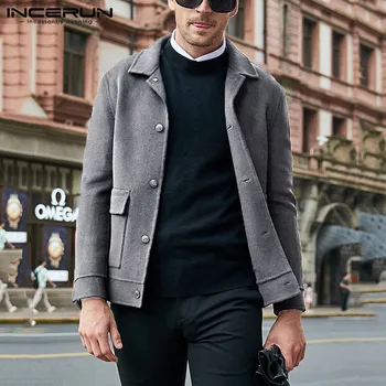 Winter Fashion Men Wool Jackets Long Sleeve Coat Solid Color Button Pockets Chic Outerwear Streetwear Men Overcoats INCERUN 2020
Winter Fashion Men Wool Jackets Long Sleeve Coat Solid Color Button Pockets Chic Outerwear Streetwear Men Overcoats INCERUN 2020