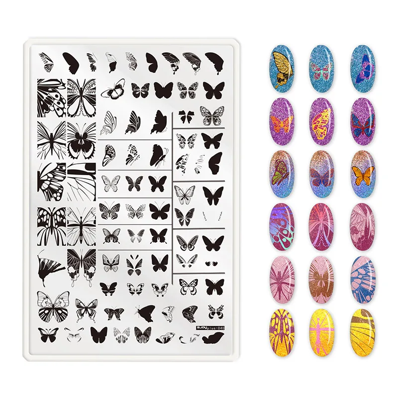 9.5*14.5CM Butterfly Flower Retro Design Nail Stamping Plates Image Painting Nail Art Stencils Tips Template Manicure Stamp Tool
9.5*14.5CM Butterfly Flower Retro Design Nail Stamping Plates Image Painting Nail Art Stencils Tips Template Manicure Stamp Tool