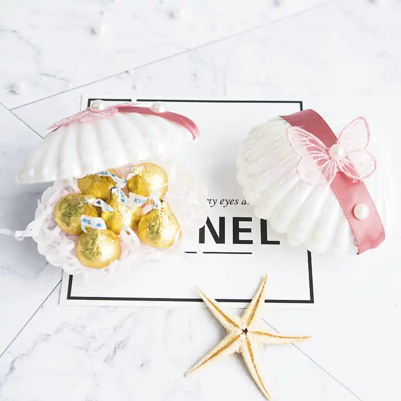 [pearlescent shell] hibiscus box marriage candy box ins wind