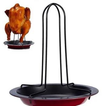 BBQ Carbon Steel Upright Pan Chicken Roaster Rack With Bowl Non-stick Outdoor Cooking Tool Baking Pan Barbecue Grilling 
BBQ Carbon Steel Upright Pan Chicken Roaster Rack With Bowl Non-stick Outdoor Cooking Tool Baking Pan Barbecue Grilling