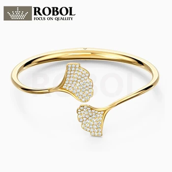Original SWA Bracelet STUNNING GINKO BANGLE Wedding Party Luxury Fashion Jewelry Ladies Jewelry Gift Free Shipping Wholesale 
Original SWA Bracelet STUNNING GINKO BANGLE Wedding Party Luxury Fashion Jewelry Ladies Jewelry Gift Free Shipping Wholesale