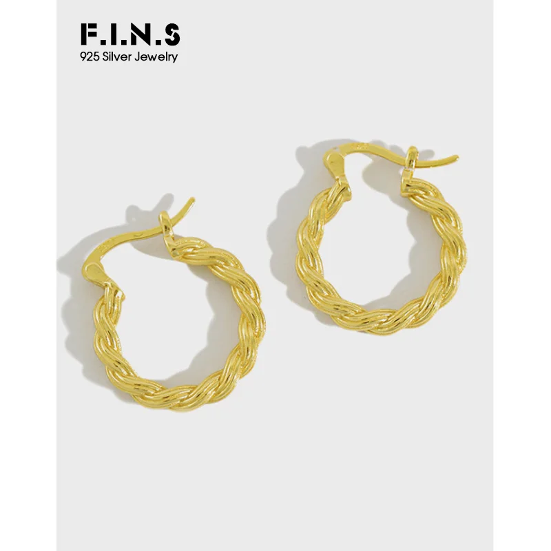 F.I.N.S Simple Style Gold Color Twist Hoop Earrings For Women 925 Sterling Silver Golden Female Earring Fashion Jewelry Brinco
F.I.N.S Simple Style Gold Color Twist Hoop Earrings For Women 925 Sterling Silver Golden Female Earring Fashion Jewelry Brinco
