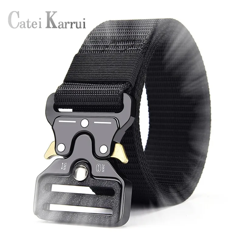 Catei Karrui Tactical Belt, Military Style Webbing Riggers Web Belt Heavy-Duty Quick-Release Metal Buckle men's training outdoor
Catei Karrui Tactical Belt, Military Style Webbing Riggers Web Belt Heavy-Duty Quick-Release Metal Buckle men's training outdoor