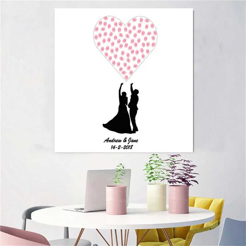 Bride Groom Wedding Fingerprint Painting Guest Book Personalized Lover Heart Fashion Modern Party Backdrop Home Decor
Bride Groom Wedding Fingerprint Painting Guest Book Personalized Lover Heart Fashion Modern Party Backdrop Home Decor