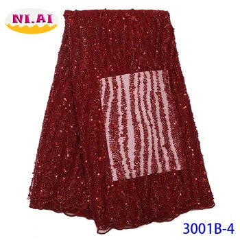 Wine Lace Fabric French Fashion Beaded Lace Trim For Wedding Dress Latest Embroidered Handmade Beaded Lace Fabric NA3001B-2
Wine Lace Fabric French Fashion Beaded Lace Trim For Wedding Dress Latest Embroidered Handmade Beaded Lace Fabric NA3001B-2